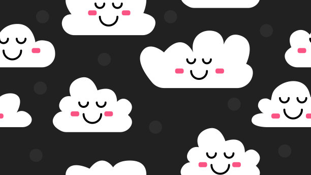 婴儿黑色无缝云图案图片下载