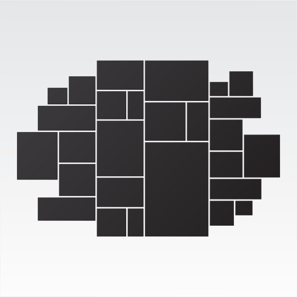 情绪板和品牌室内展示照片。拼贴框架板马赛克框架照片托盘显示和照片蒙太奇。矢量图图片下载