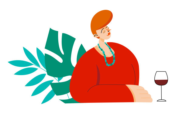 年轻的女士在喝红酒图片下载