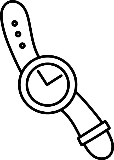 腕表配件对象时间图标粗线图片下载