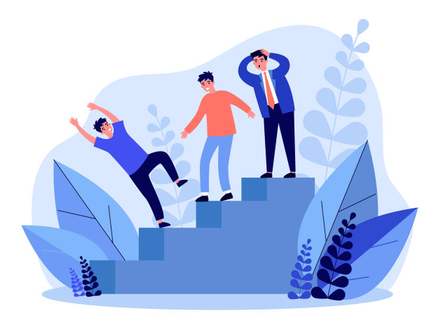 商人看着同事从楼梯上摔下来图片下载