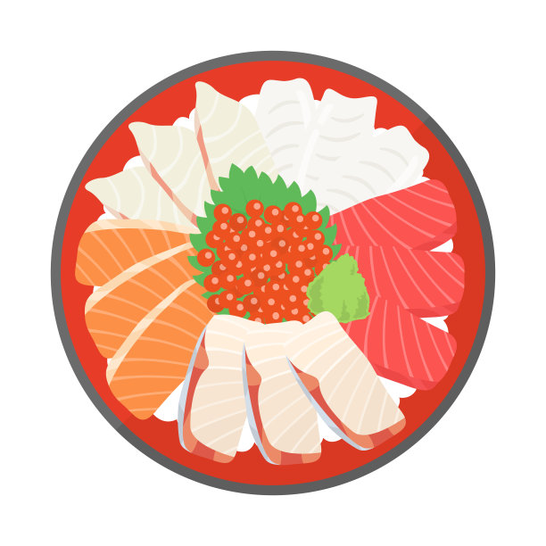 一碗米饭配生鱼片图片下载