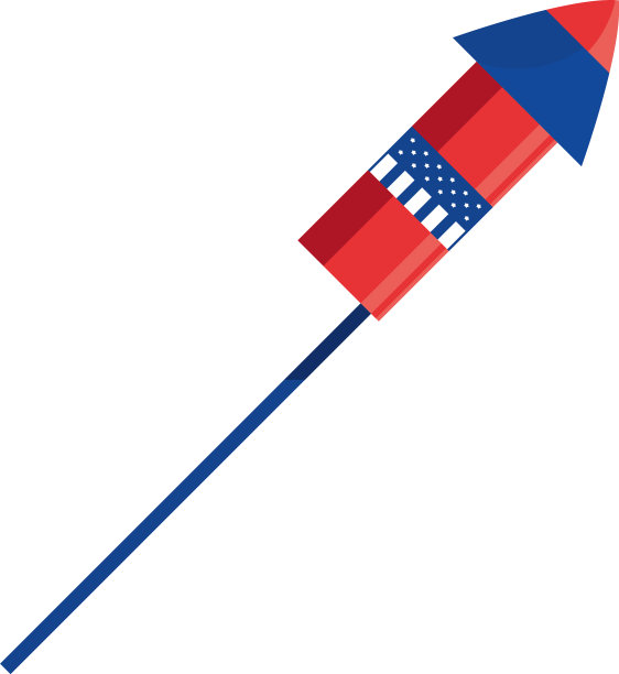 单独庆祝红色和蓝色的烟花图片下载