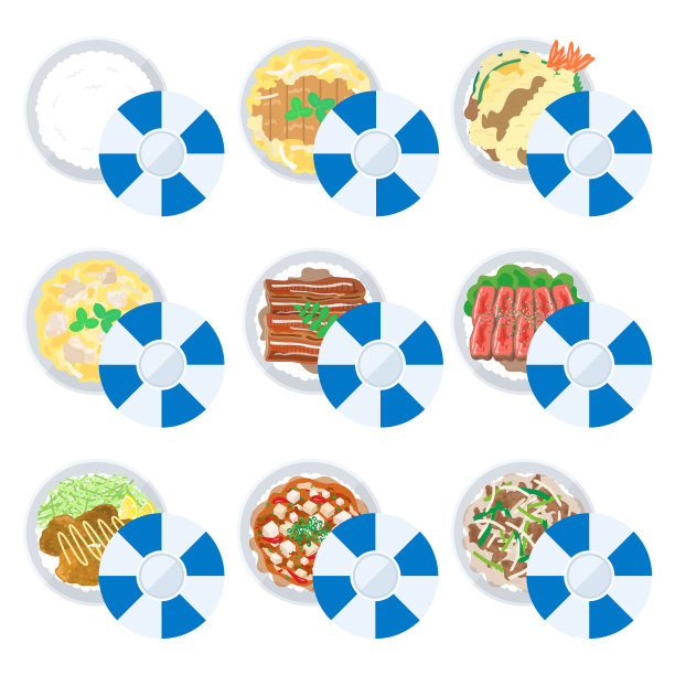 日本食物插图一套碗图片下载