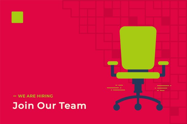 我们正在雇佣矢量概念与空办公椅隔离。图片下载