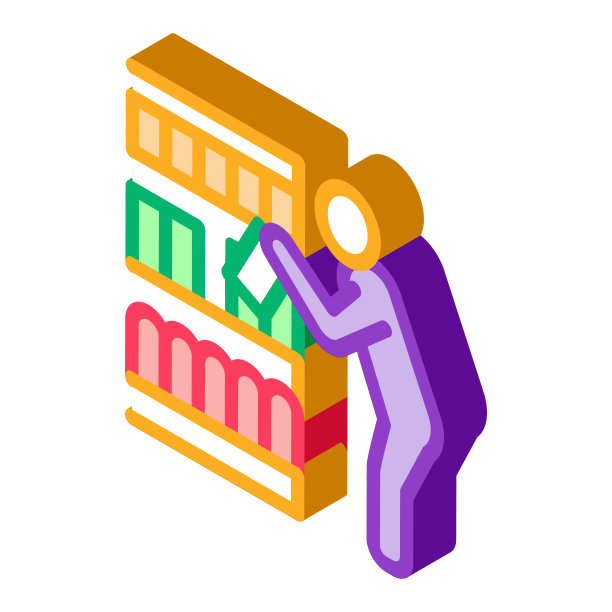 人选择产品等角图标矢量插图图片下载