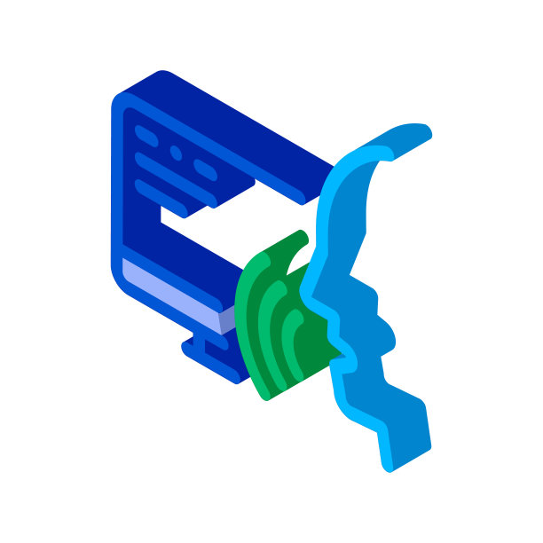 电脑语音控制2.5D图标矢量素材图片下载