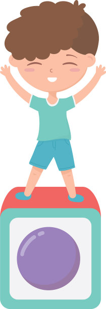 儿童节快乐，小男孩在积木里玩图片下载