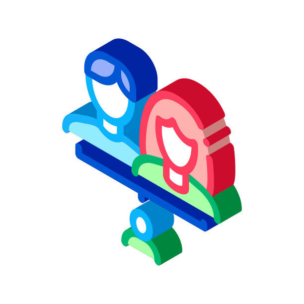 男人和女人与婴儿等距图标矢量插图图片下载