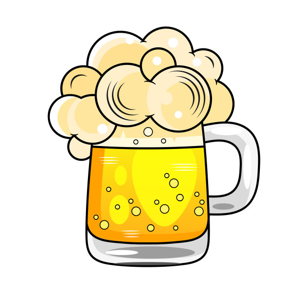 好喝好啤酒-啤酒年份单色股票插图图片下载