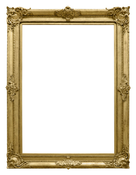 金色复古框架(包括所有的剪辑路径)图片下载