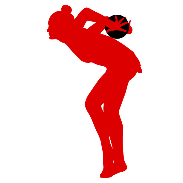 剪影女子体操与球在白色的背景图片下载