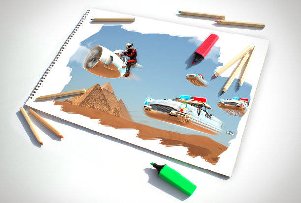 未来主义犯罪追逐场景图片下载