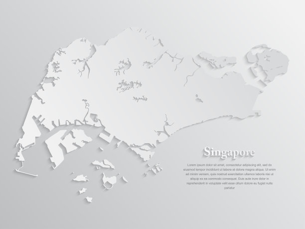 矢量亚洲地图岛屿国家新加坡模板图片下载