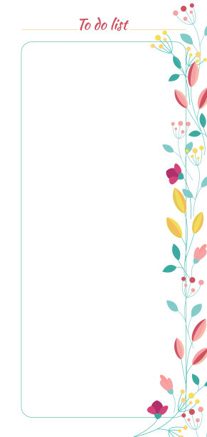 白色做清单与可爱的花卉夏季设计图片下载
