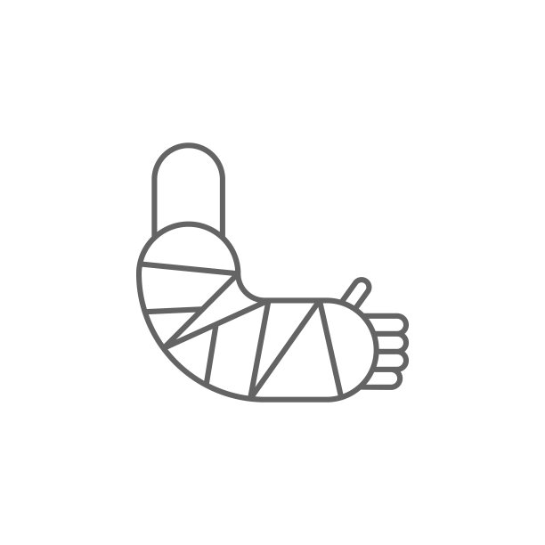 手臂石膏，骨折的手臂图标。元素医药图标。细线图标图片下载