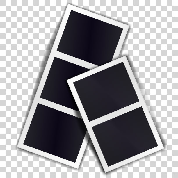 在透明的背景上的两个条纹空白复古相框的组成。模板的设计。矢量插图。图片下载