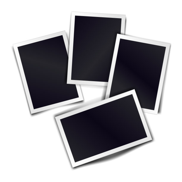 由四个空白的复古相框组成的白色背景。模板的设计。矢量插图。图片下载