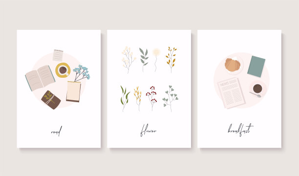 带香草的横幅，早餐，纸。平面设计现代矢量插图概念。图片下载