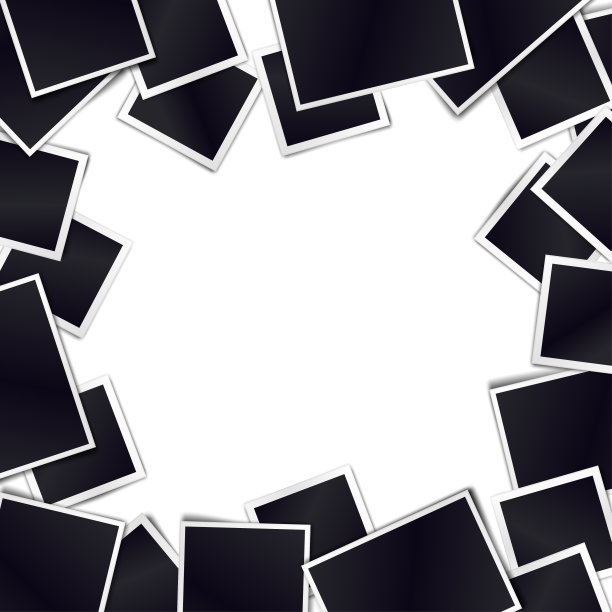 现实的黑色相框的边界上的灯光背景。模板的设计。矢量插图。图片下载