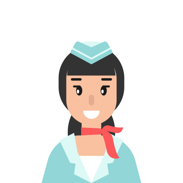 戴着红围巾的快乐女乘务员。图片下载