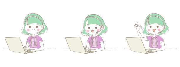 年轻女子使用笔记本电脑远程办公图片下载