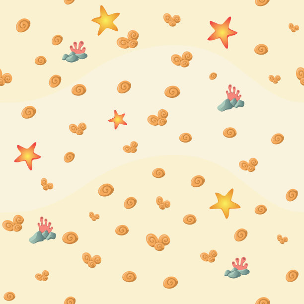 海星和海贝无缝图案图片下载