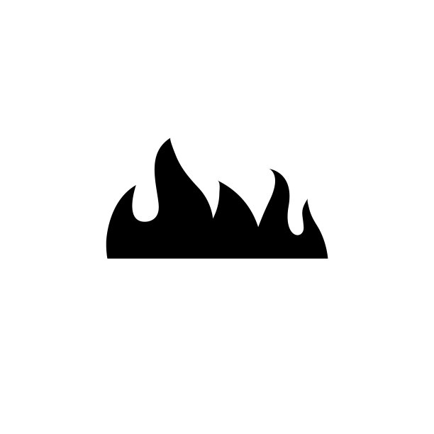 火焰图标，白色背景上的logo。火图片下载