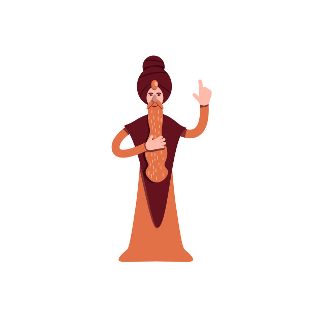 印度大师平色矢量字符图片下载