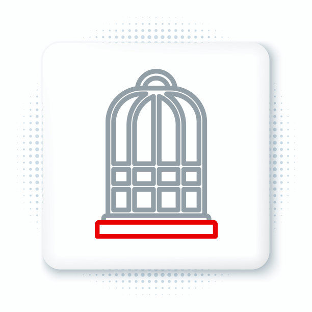 线鸟笼图标隔离在白色背景上。色彩斑斓的轮廓的概念。向量图片下载