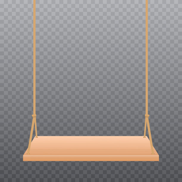 木制秋千矢量设计插图孤立的背景图片下载