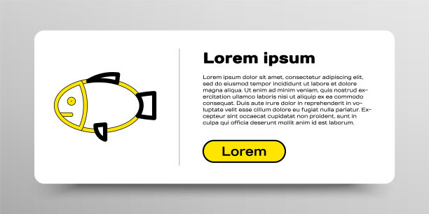 线鱼图标孤立在白色背景。色彩斑斓的轮廓的概念。向量图片下载