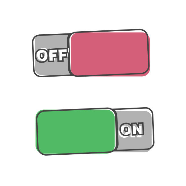 矢量图像开关。图标切换图标卡通风格上的白色孤立背景。图片下载