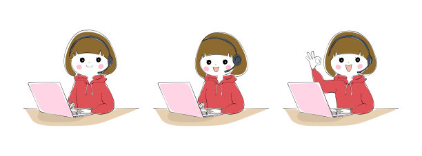 年轻女子使用笔记本电脑远程办公图片下载