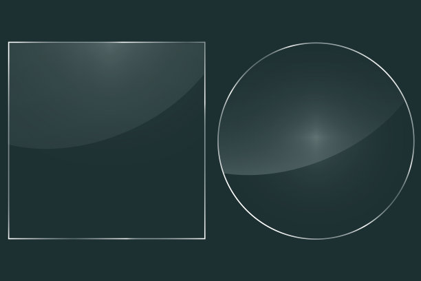 矢量纹理的透明圆形和方形玻璃制成。股票的照片。图片下载