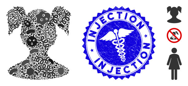 感染马赛克年轻女孩偶像与医生图片下载