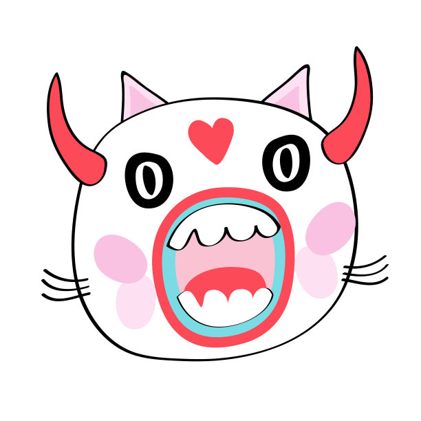 怪物脸设计的艺术和打印矢量eps图片下载