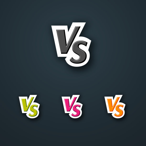 VS对战标志，深色背景上的字母图标，团队竞技赛事banner背景矢量素材图片下载