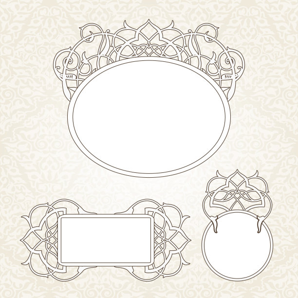 维多利亚风格的矢量装饰框架。图片下载