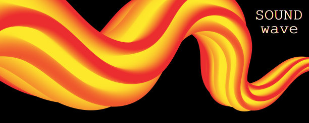 3 d的海报。抽象流程。红、黄颜色。图片下载