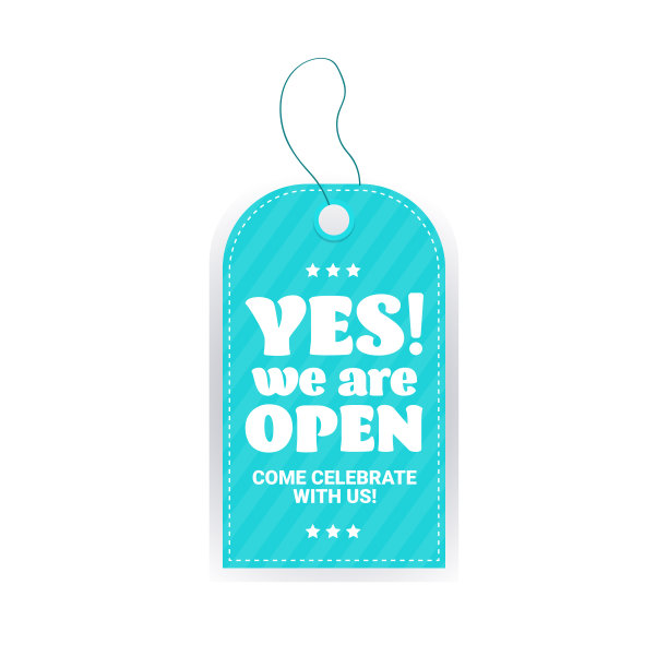 是的，我们正在举行盛大的开幕邀请标签冠状病毒检疫是广告宣传活动图片下载