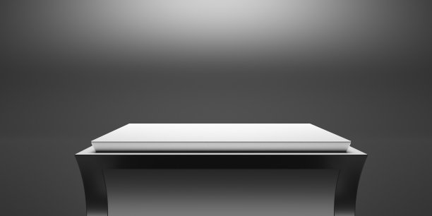 产品展示台，以深灰色为背景。三维演示图片下载