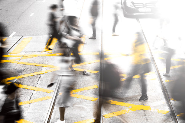 香港繁华城行人过路处图片下载