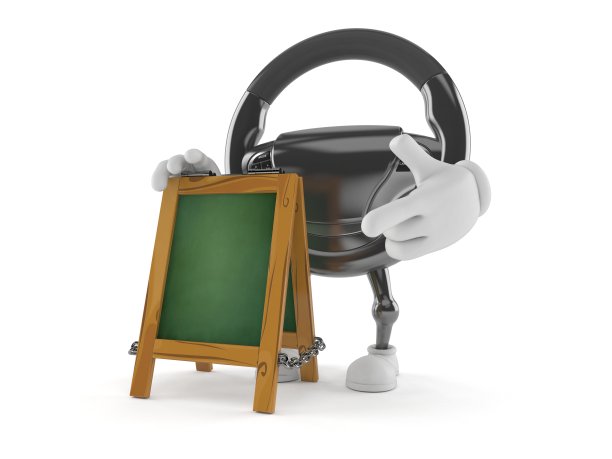 汽车方向盘字符与粉笔招牌图片下载