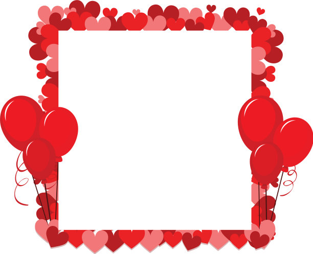 情人节主题，红心和气球图片下载