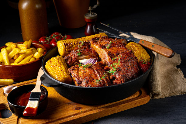 烤箱里的纯朴排骨图片下载