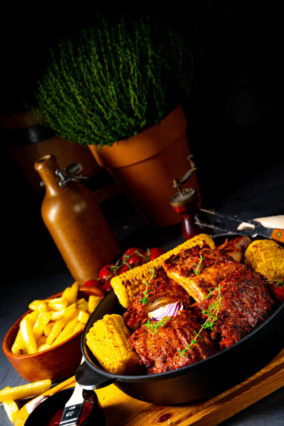 烤箱里的纯朴排骨图片下载