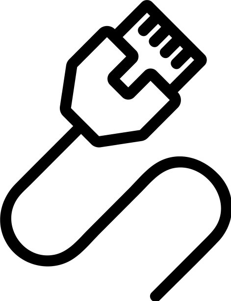 电缆互联网图标孤立轮廓图片下载