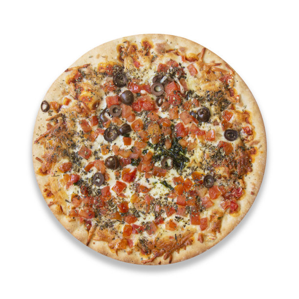 巴西的披萨。孤立在白色背景上。图片下载