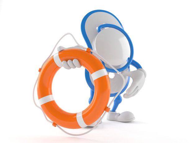 婴儿虚拟人物抱着救生圈图片下载